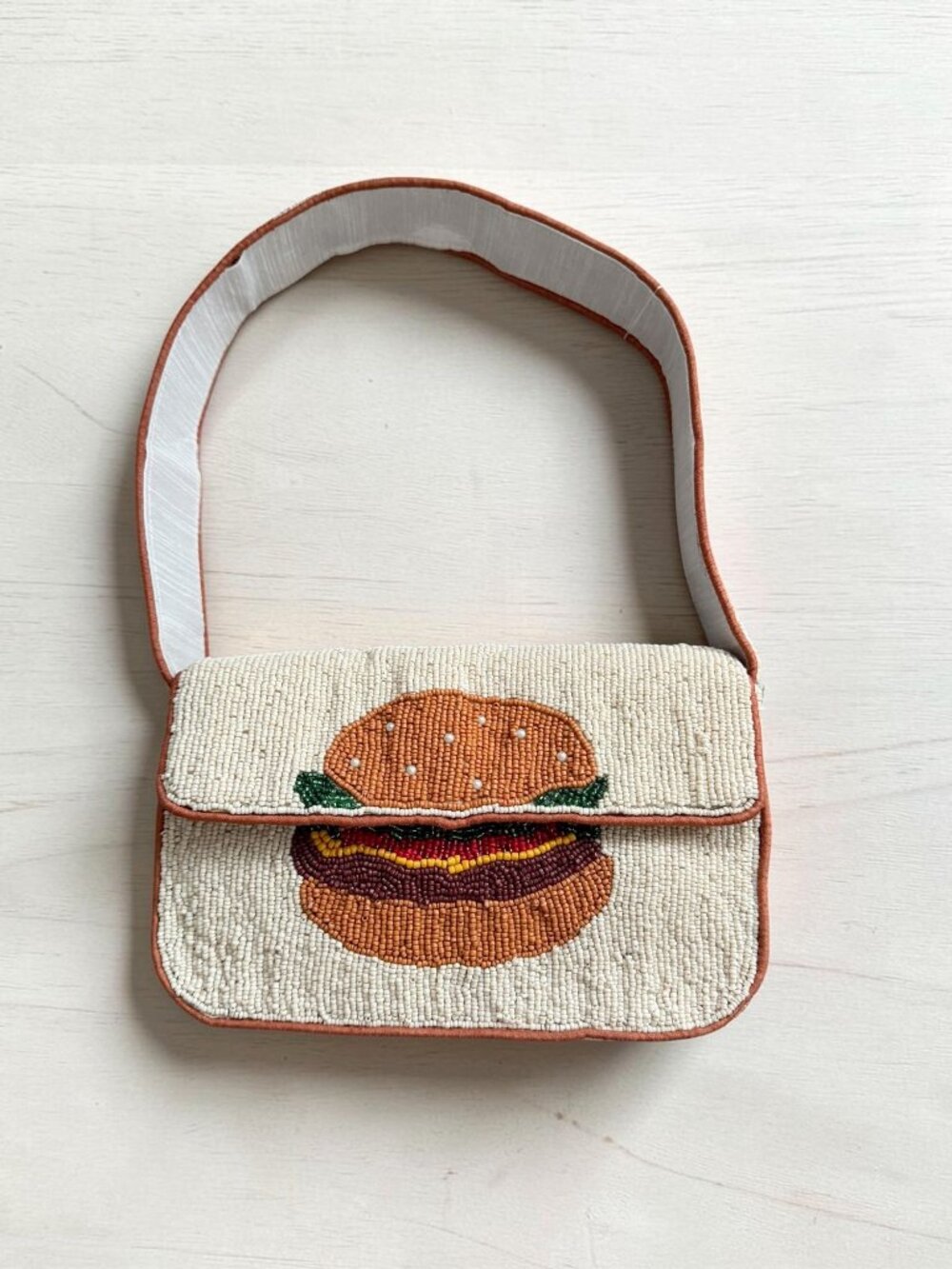 THE CHEESEBURGER Beaded Shoulder Bag NEW NWOT